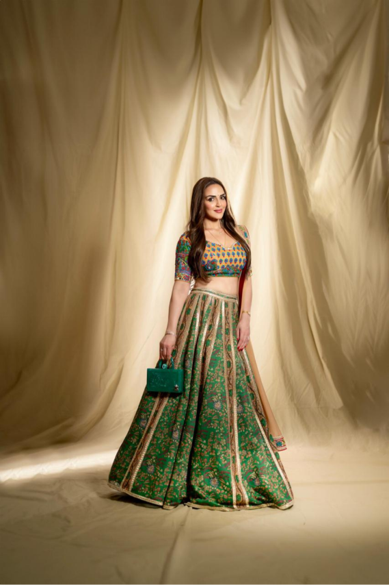 Aranya - Fern Green Kalamkari Lehenga Set