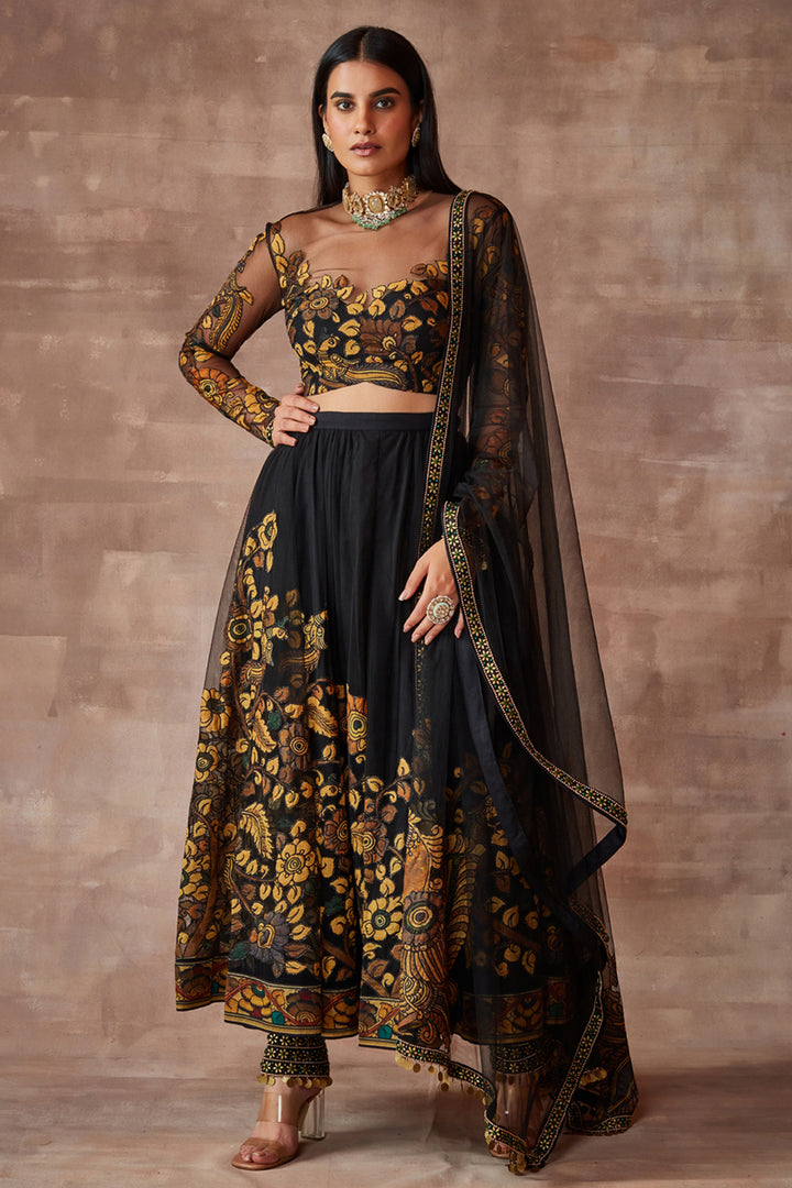 Behroz- Kalam ki chamak anarkali set- Ink Black