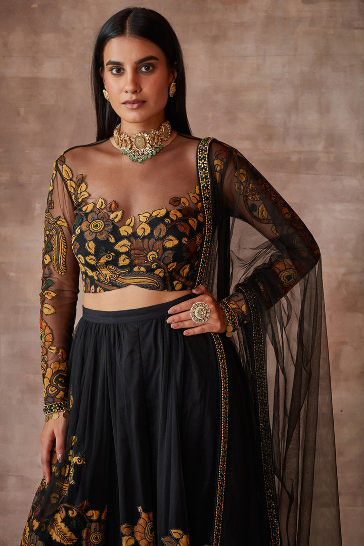 Behroz- Kalam ki chamak anarkali set- Ink Black